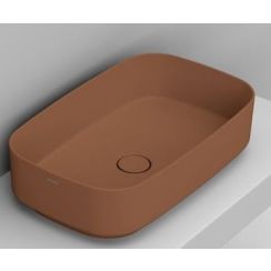 Ceramica Dolomite Noemi Waschbecken 62x38 cm rechteckig Aufsatzwaschbecken braun/beige matte D311061