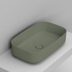 Ceramica Dolomite Noemi Waschbecken 62x38 cm rechteckig Aufsatzwaschbecken grün matte D311075