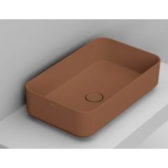 Ceramica Dolomite Noemi Waschbecken 60x36 cm rechteckig Aufsatzwaschbecken braun/beige matte D311161
