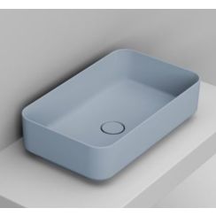 Ceramica Dolomite Waschbecken 60x36 cm rechteckig Aufsatzwaschbecken blau matte D311171