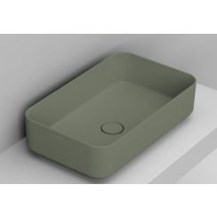 Ceramica Dolomite Noemi Waschbecken 60x36 cm rechteckig Aufsatzwaschbecken grün matte D311175