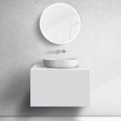 Set Badschrank Oltens Lun 60028000, Waschtischplatte Oltens Tera 63025990