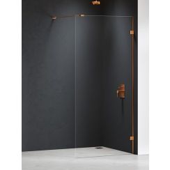 New Trendy Eventa Copper Brushed Walk-In Duschwand 90 cm kupfer gebürstet/durchsichtiges Glas EXK-8159