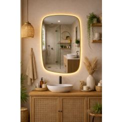 Baltica Design Stone Calm Spiegel 60x90 cm mit Beleuchtung gold 5904107932675