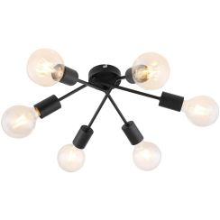 Rabalux Lamar Deckenlampe 6x40 W schwarz 3990