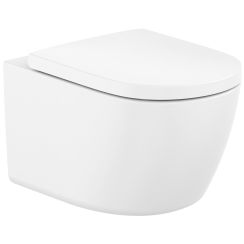 Roca Meridian WC-Set mit Sitz hängend Spülrandlos mit Wirbelspülung weiß Glanz A34H741000