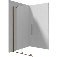 Deante Prizma Walk-In Duschwand 140 cm braun gebürstet/durchsichtiges Glas KTJ_C34R