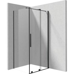 Deante Prizma Duschkabine 100x90 cm rechteckig schwarz Matte/durchsichtiges Glas KPNNP10S09