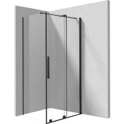 Deante Prizma Duschkabine 140x70 cm rechteckig schwarz Matte/durchsichtiges Glas KPNNP14S07