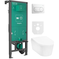 Set WC-Becken Hansgrohe EluPura S 60193450, Unterputzrahmen Hansgrohe iFrame universal 01022180, 60148450, 66002450
