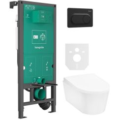Set WC-Becken Hansgrohe EluPura S 60193450, Unterputzrahmen Hansgrohe iFrame universal 01022180, 60148450, 66002670