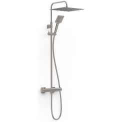 Tres Project Duschset Wandmontage mit Kopfbrause stahl 22119101AC