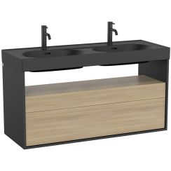 Roca Meridian Unterschrank 120x46x56.5 cm Unterschrank hängend schwarz-eiche A858109608