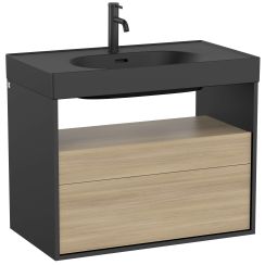 Roca Meridian Unterschrank 80x46x56.5 cm Unterschrank hängend schwarz-eiche A858107608