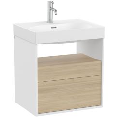 Roca Meridian Badschrank 60x46x56.5 cm Unterschrank hängend weiß-eiche A858106607
