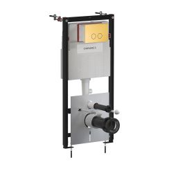 Omnires Eco Flush Set WC-Vorwandelement mit Betätigungsplatte in der hängenden Schüssel STFWCECO1R45-RGLB