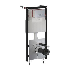 Omnires Eco Flush Set WC-Vorwandelement mit Betätigungsplatte in der hängenden Schüssel STFWCECO1R45-RNI