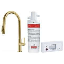 Set Küchenarmatur Franke Maris Slim Clear Water J Pull-Out 120.0736.601, Untertischfilter Franke Clear Water 133.0284.025