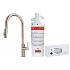 Set Küchenarmatur Franke Maris Slim Clear Water J Pull-Out 120.0736.604, Untertischfilter Franke Clear Water 133.0284.025
