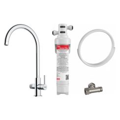 Set Küchenarmatur Franke Lina 120.0730.806, Untertischfilter Franke Clear Water 150.0730.809