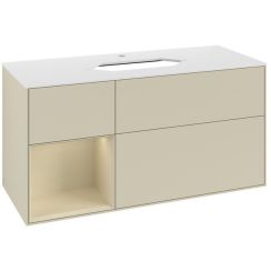 Villeroy & Boch Finion Badschrank 120x50.1x60.3 cm Unterschrank hängend weiß-eiche F291PCGF