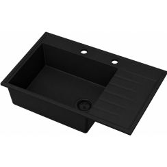 Ruvetti Axel 160 K Granitspüle 79x50 cm schwarz 3001AXK_FB160K_W