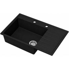 Ruvetti Axel 160 K Granitspüle 79x50 cm schwarz 3001AXK_BC160K_W