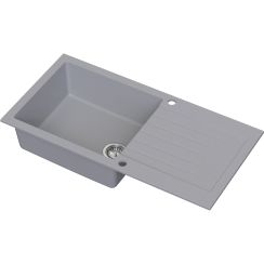 Ruvetti Pineko 160 Long Granitspüle 100x50 cm grau/graphit/onyx 3001PN_GR160L-W