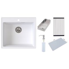 Ruvetti Absol 60 Granitspüle 56x50 cm weiß 3001AB_WH60_W