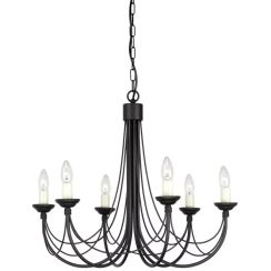 Elstead Lighting Carisbrooke Pendelleuchte 6x60 W schwarz CB6-BLACK