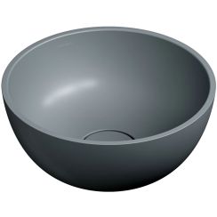 Omnires Shell M+ Waschbecken 35x35 cm rund Aufsatzwaschbecken schwarz matte SHELL350UNAG