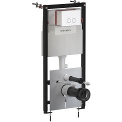 Omnires Flush Set WC-Vorwandelement mit Betätigungsplatte in der hängenden Schüssel STFWC1R45-RWM