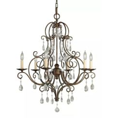 Elstead Lighting Chateau Pendelleuchte 6x60 W braun FE-CHATEAU6