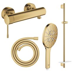 Set Duscharmatur Grohe Essence 33636GL1, Duschstange Grohe Rainshower 26603GL0, 26574GL0, 28388GL1