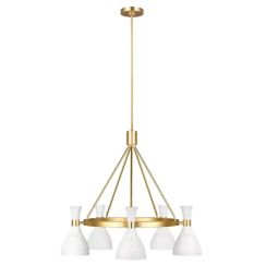 Elstead Lighting Joan Pendelleuchte 5x60 W weiß-messing FE-JOAN5-MW