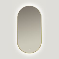Ars Longa Ambiente Spiegel 50x100 cm oval mit Beleuchtung gold LED-AMBIENTE50100-Z