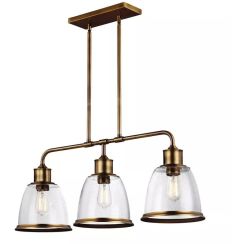 Elstead Lighting Hobson Deckenlampe 3x40 W messing FE-HOBSON-3P-AB