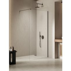 New Trendy Nesta Gunmetal Brushed Walk-In Duschwand 120 cm gunmetal gebürstet/durchsichtiges Glas K-1759