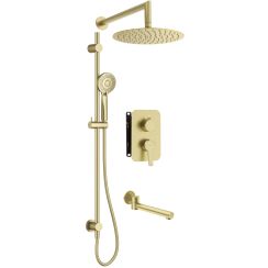 Deante Arnika Duschset Unterputz mit Kopfbrause gold BXY_WRQAM
