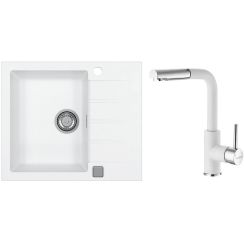 Set Granitspüle Alveus Cadit 1132017, Küchenarmatur Alveus Siros 1129046