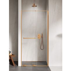 New Trendy Smart Duschtüren 100 cm Schiebe- kupfer gebürstet/durchsichtiges Glas EXK-7652