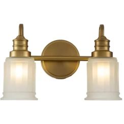 Elstead Lighting Swell Wandleuchte 2x3 W messing QZ-SWELL2-BB-BATH