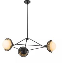 Elstead Lighting Perth Pendelleuchte 3x60 W schwarz ALM-PERTH3-BK