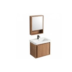 Rea Gama Waschbecken mit Unterschrank und Spiegel 50 cm braun REA-M0200