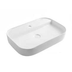 Oltens Dal Waschbecken 65.5x45 cm rechteckig Aufsatzwaschbecken weiß glanz 40836000