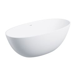 Omnires Shell M+ Freistehende Badewanne 160x75 cm oval weiß SHELLWWZPBM