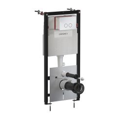 Omnires Flush Set WC-Vorwandelement mit Betätigungsplatte in der hängenden Schüssel STFWC1R45-RCR