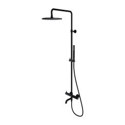 Omnires Y Badewannen- und Duschset Wandmontage mit Kopfbrause schwarz Y1234MBL