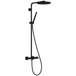 Hansgrohe Pulsify S Puro Duschset Wandmontage mit Thermostat mit Kopfbrause schwarz 24222670
