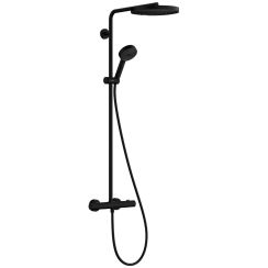 Hansgrohe Pulsify S Duschset Wandmontage mit Thermostat mit Kopfbrause schwarz 24236670